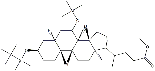 (R)-Methyl 4-((3R,5S,8S,9S,10S,13R,14S,17R)-3-(tert-butyldimethylsilyloxy)-10,13-dimethyl-7-(trimethylsilyloxy)-2,3,4,5,8,9,10,11,12,13,14,15,16,17-Tetradecahydro-1H-cyclopenta[a]phenanthren-17-yl)pentanoate CAS#: 91097-40-4