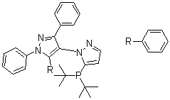 5-(Di-tert-butylphosphino)-1', 3', 5'-triphenyl-1'H-[1,4']bipyrazole CAS 894086-00-1 की संरचना