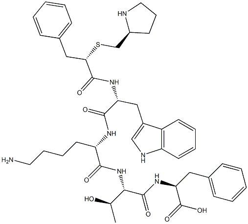 cyclo(prolyl-thiomethyl-phenylalanyl-tryptophyl-lysyl-threonyl-phenylalanyl) CAS#: 90550-57-5