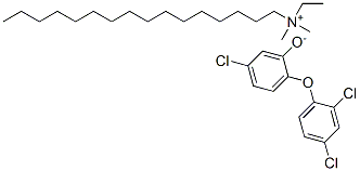 ethylhexadecyldimethylammonium 5-chloro-2-(2,4-dichlorophenoxy)phenolate CAS#: 94158-09-5