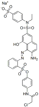 sodium 1-[4-(chloroacetamido)phenyl] 2-[[2-amino-6-[[ethyl(4-sulphonatophenyl)amino]sulphonyl]-8-hydroxy-1-naphthyl]azo]benzenesulphonate CAS#: 90697-54-4