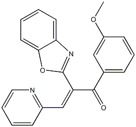 (2E)-2-(1,3-benzoxazol-2-yl)-1-(3-methoxyphenyl)-3-(pyridin-2-yl)prop-2-en-1-one CAS#: 929808-18-4