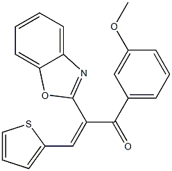 (2E)-2-(1,3-benzoxazol-2-yl)-1-(3-methoxyphenyl)-3-(thiophen-2-yl)prop-2-en-1-one CAS#: 929817-12-9