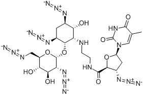 (2S,3S,5R)-3-AZIDO-N-(2-((1S,2S,3S,5R,6R)-3,5-DIAZIDO-2-((2S,3R,4R,5S,6R)-3-AZIDO-6-(AZIDOMETHYL)-4,5-DIHYDROXYTETRAHYDRO-2H-PYRAN-2-YLOXY)-6-HYDROXYCYCLOHEXYLAMINO)ETHYL)-5-(5-METHYL-2,4-DIOXO-3,4-DIHYDROPYRIMIDIN-1(2H)-YL)TETRAHYDROFURAN-2-CARBOXAMIDE CAS#: 948916-05-0