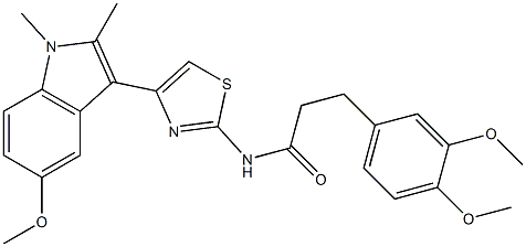 3-(3,4-dimethoxyphenyl)-N-[4-(5-methoxy-1,2-dimethyl-1H-indol-3-yl)-1,3-thiazol-2-yl]propanamide CAS#: 921069-85-4