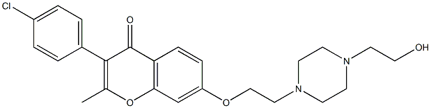 3-(4-chlorophenyl)-7-{2-[4-(2-hydroxyethyl)piperazin-1-yl]ethoxy}-2-methyl-4H-chromen-4-one CAS#: 921162-36-9