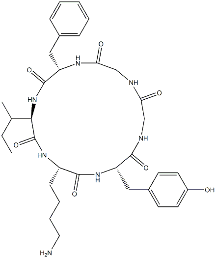 (3S,6S,9R,12S)-6-(4-aminobutyl)-12-benzyl-9-butan-2-yl-3-[(4-hydroxyph enyl)methyl]-1,4,7,10,13,16-hexazacyclooctadecane-2,5,8,11,14,17-hexon e CAS#: 99764-53-1