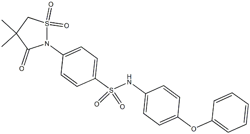 4-(4,4-dimethyl-1,1-dioxido-3-oxo-2-isothiazolidinyl)-N-(4-phenoxyphenyl)benzenesulfonamide CAS#: 951983-12-3