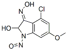 4-chloro-6-methoxy-2-hydroxy-N(1)-nitrosoindolin-3-one oxime CAS#: 99684-91-0