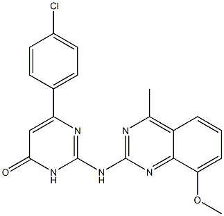 6-(4-chlorophenyl)-2-[(8-methoxy-4-methylquinazolin-2-yl)amino]pyrimidin-4(3H)-one CAS#: 921075-32-3