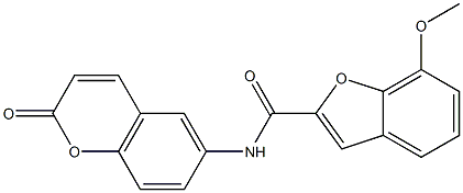 7-methoxy-N-(2-oxo-2H-chromen-6-yl)-1-benzofuran-2-carboxamide CAS#: 951943-27-4