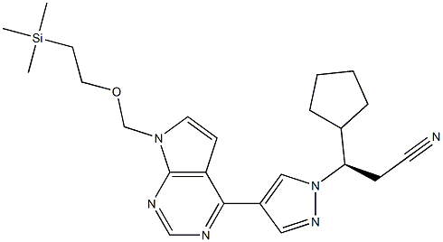 1H-Pyrazole-1-propanenitrile, β-cyclopentyl-4-[7-[[2-(triMethylsilyl)ethoxy]Methyl]-7H-pyrrolo[2,3-d]pyriMidin-4-yl]-, (βR)- CAS#: 941685-40-1