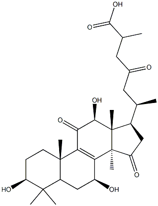 3β,7β,12β-Trihydroxy-11,15,23-trioxo-5α-lanost-8-en-26-oic acid CAS#: 98665-22-6