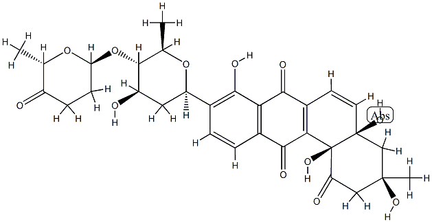 (3R)-9-[4-O-[(2R,6S)-Tetrahydro-6-methyl-5-oxo-2H-pyran-2-yl]-2,6-dideoxy-β-D-arabino-hexopyranosyl]-3,4,4a,12b-tetrahydro-3α,4aα,8,12bα-tetrahydroxy-3-methylbenz[a]anthracene-1,7,12(2H)-trione CAS#: 99260-69-2
