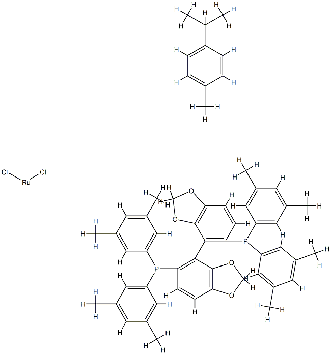Chloro{(R)-(+)-5,5'-bis[di(3,5-xylyl)phosphino]-4,4'-bi-1,3-benzodioxole} (p-cymene)ruthenium(II)chloride[RuCl(p-cymene)((R)-dm-segphos)]Cl CAS#: 944451-30-3