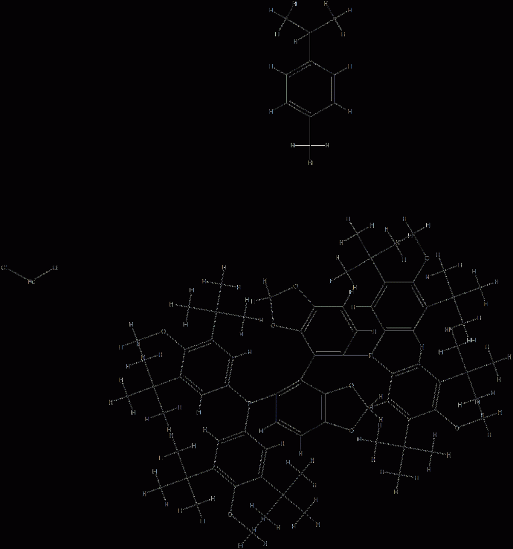 Chloro{(S)-(+)-5,5'-bis[di(3,5-di-t-butyl-4-methoxyphenyl)phosphino]-4,4'-bi-1,3-benzodioxole}(p-cymene)ruthenium(II)chloride[RuCl(p-cymene) ((S)-dtbm-segphos)]Cl CAS#: 944451-33-6
