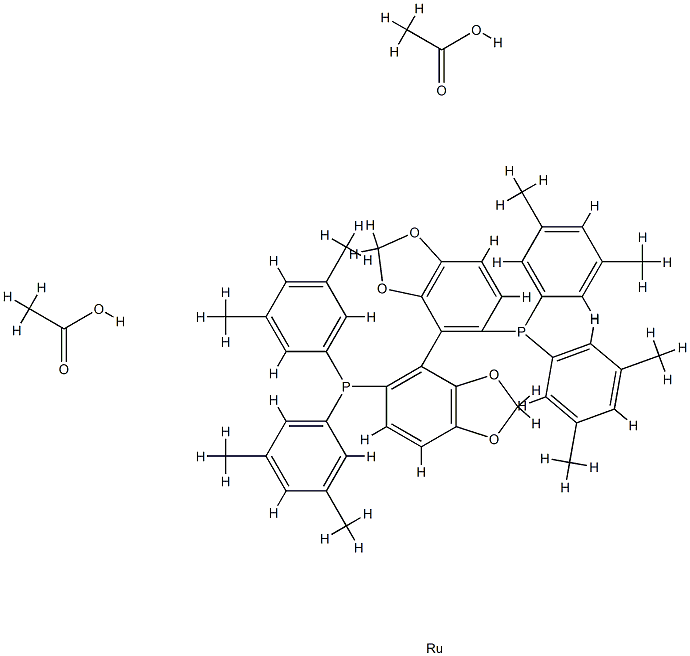 Diacetato{(R)-(+)-5,5'-bis[di(3,5-xylyl)phosphino]-4,4'-bi-1,3-benzodioxole}ruthenium(II) Ru(OAc)2[(R)-dm-segphos] CAS#: 944450-50-4