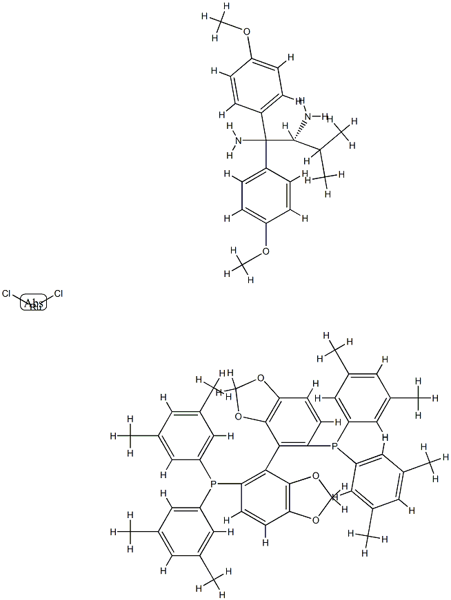 Dichloro{(R)-(+)-5,5'-bis[di(3,5-xylyl)phosphino]-4,4'-bi-1,3-benzodioxole}[(2R)-(-)-1,1-bis(4-methoxyphenyl)-3-methyl-1,2-butanediamine]ruthenium(II) RuCl2[(R)-dm-segphos][(R)-daipen] CAS#: 944450-43-5