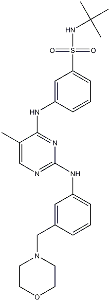 N-(1,1-Dimethylethyl)-3-[[5-methyl-2-[[3-(4-morpholinylmethyl)phenyl]amino]-4-pyrimidinyl]amino]benzenesulfonamide CAS#: 936091-56-4
