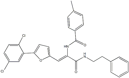 N-(2-[5-(2,5-dichlorophenyl)-2-furyl]-1-{[(2-phenylethyl)amino]carbonyl}vinyl)-4-methylbenzamide CAS#: 935550-88-2