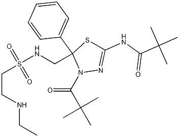 (-)-N-[4-(2,2-Dimethylpropanoyl)-5-[[2-(ethylamino)ethanesulfonamido]methyl]-5-phenyl-4,5-dihydro-1,3,4-thiadiazol-2-yl]-2,2-dimethylpropanamide CAS#: 910634-41-2