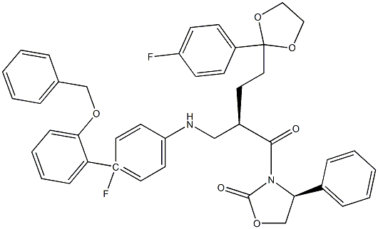 (S)-3-{(R)-2-[(S)-(4-(benzyloxyphenyl))-(4-fluorophenylamino)methyl]-4-[2-(4-fluorophenyl)-[1,3]-dioxolan-2-yl]butyryl}-4-phenyloxazolidin-2-one CAS#: 954109-20-7