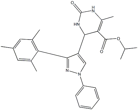isopropyl 4-(3-mesityl-1-phenyl-1H-pyrazol-4-yl)-6-methyl-2-oxo-1,2,3,4-tetrahydro-5-pyrimidinecarboxylate CAS#: 955869-04-2
