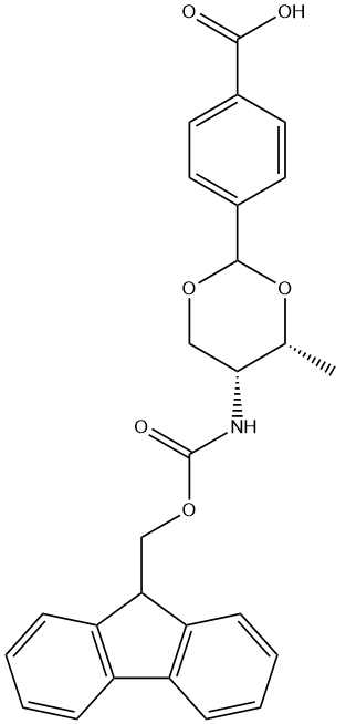 Structure of Fmoc-L-threoninol p-carboxybenzacetal CAS 205109-16-6