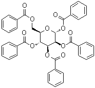1,2,3,4,6-पेंटा-ओ-बेंज़ॉयल-अल्फा-डी-मैनोपायरनोज सीएएस 41569-33-9 की संरचना