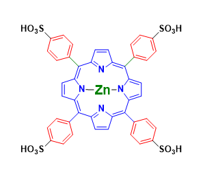 Structure du 5,10,15,20-Tetrakis-(4-sulfonatophényl)-porphine-Zn(II) CAS 56047-87-1