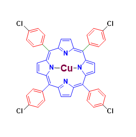 Cu(II) 메조-테트라(4-클로로페닐)포르핀 CAS 16828-36-7의 구조