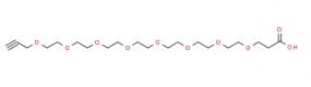 Structure of Propargyl-PEG8-acid CAS 2055014-94-1