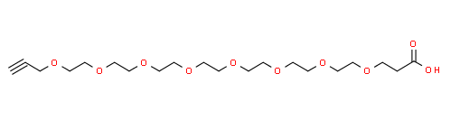 Structure of Propargyl-PEG8-acid CAS 2055014-94-1
