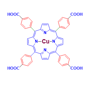 מבנה של meso-Tetra(4-carboxyphenyl)porphine-Cu(II) CAS 41699-93-8