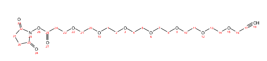 Estrutura de éster de Propargil-PEG7-NHS CAS 2093152-77-1