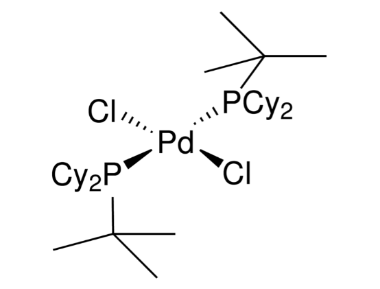 双（叔丁基二环己基膦）二氯钯（II）的结构 CAS 104889-13-6