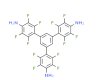 structure of 5'-(4-amino-2,3,5,6-tetrafluorophenyl)-2,2'',3,3'',5,5'',6,6''-octafluoro-[1,1':3',1''-terphenyl]-4,4''-diamine CAS 1872200-99-1