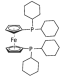 1,1'-ビス(ジシクロヘキシルホスフィノ)フェロセンの構造 CAS 146960-90-9