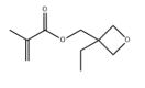 Struktur von 3-Ethyl-3-(methacryloyloxy)methyloxetan CAS 37674-57-0