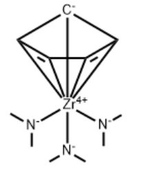 Struktur von Cyclopentadienyltris(dimethylamino)zirkonium CAS 33271-88-4