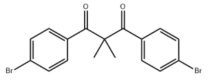 Structure of 1,3-Propanedione, 1,3-bis(4-bromophenyl)-2,2-dimethyl- CAS 155886-75-2