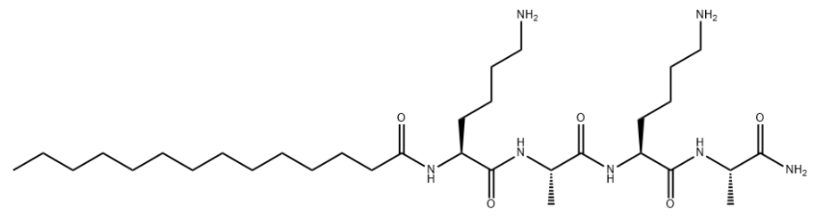Structure of N2-(1-Oxotetradecyl)-L-lysyl-L-alanyl-L-lysyl-L-alaninamide CAS 959610-24-3
