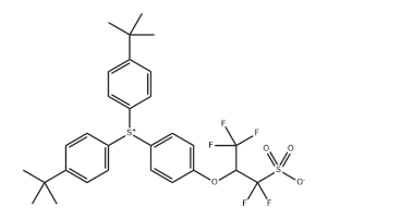 Structure of Sulfonium, [4-[1-(difluorosulfomethyl)-2,2,2-trifluoroethoxy]phenyl]bis[4-(1,1-dimethylethyl)phenyl]-, inner salt CAS 1465790-38-8