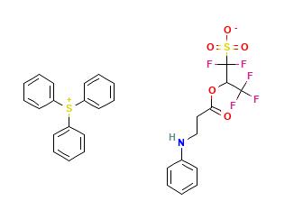 Structure of Triphenyl sulfonium 1,1,3,3,3-pentafluoro-2-(3-(N-phenylamino))propionyloxy-1-sulfonate CAS 1451961-31-1