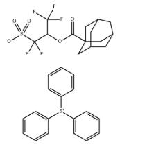 Structure of Triphenyl sulfonium, salt with 1-(difluorosulfomethyl)-2,2,2-trifluoroethyl tricyclo[3.3.1.13,7]decane-1-carboxylate (11) CAS 911683-93-7