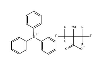 Structure of Triphenylsulfonium 3,3,3-trifluoro-2-hy-droxy-2-trifluoromethylpropionate CAS 365971-74-0