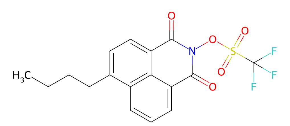 Structure of 6-butyl-1,3-dioxo-1H-benzo[de]isoquinolin-2(3H)-yl trifluoromethanesulfonate CAS 1610827-31-0