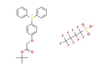 Structure of tert-Butyl 2-[4-(diphenylsulphonium)phenoxy]acetate, nonaflate salt CAS 857285-80-4